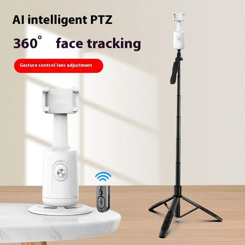 360° Auto-Tracking Smartphone Gimbal with AI Face Tracking, Stabilization, and 360° Rotation for Vlogging, Live Streaming, and Video Recording
