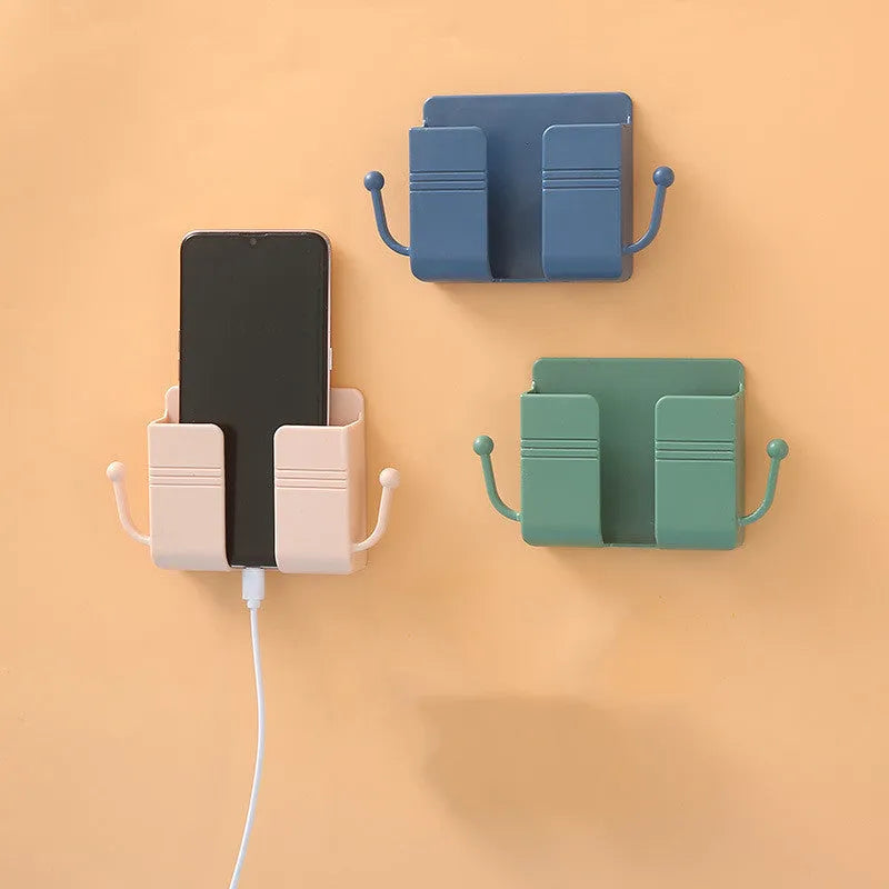 Wall-mounted ABS remote control storage box in assorted colours, 9.5cm x 3cm x 10cm, no cover, for remote, phone and stationery