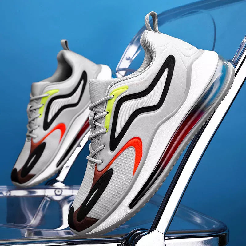 Men's lightweight mesh running shoes with composite sole in black, black grey, and grey