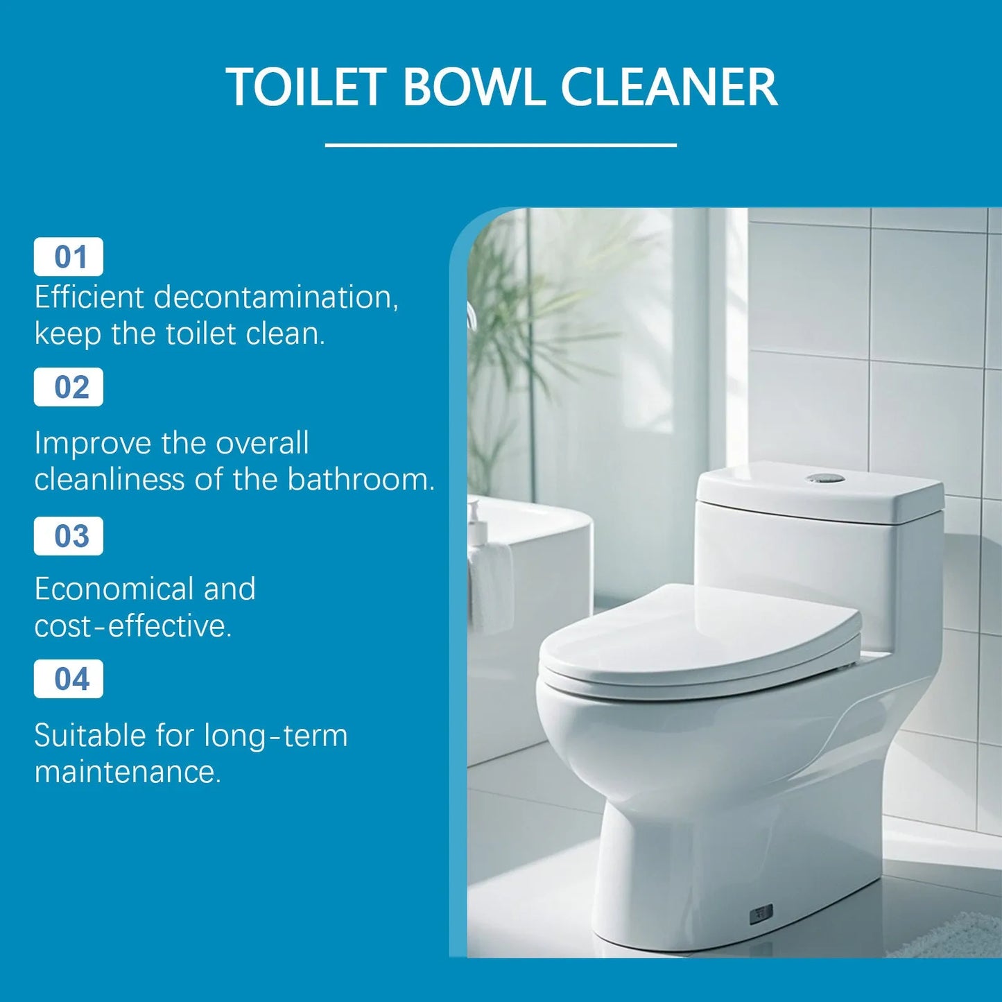 Four sachets of white toilet cleaning powder for descaling and stain removal, net weight 120g.