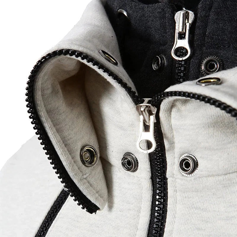 Premium zip-up hoodie jacket for men with touch screen-friendly design, ideal for outdoor activities and casual wear