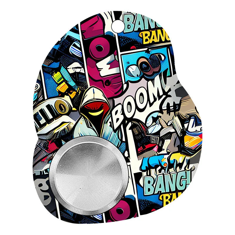 Customizable fidget spinner toy with keychain, available in various designs for stress relief and focus