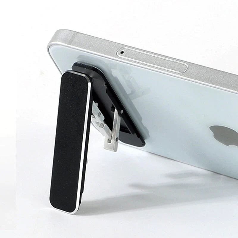 Versatile aluminum alloy folding phone stand with adjustable viewing angle for hands-free mobile productivity