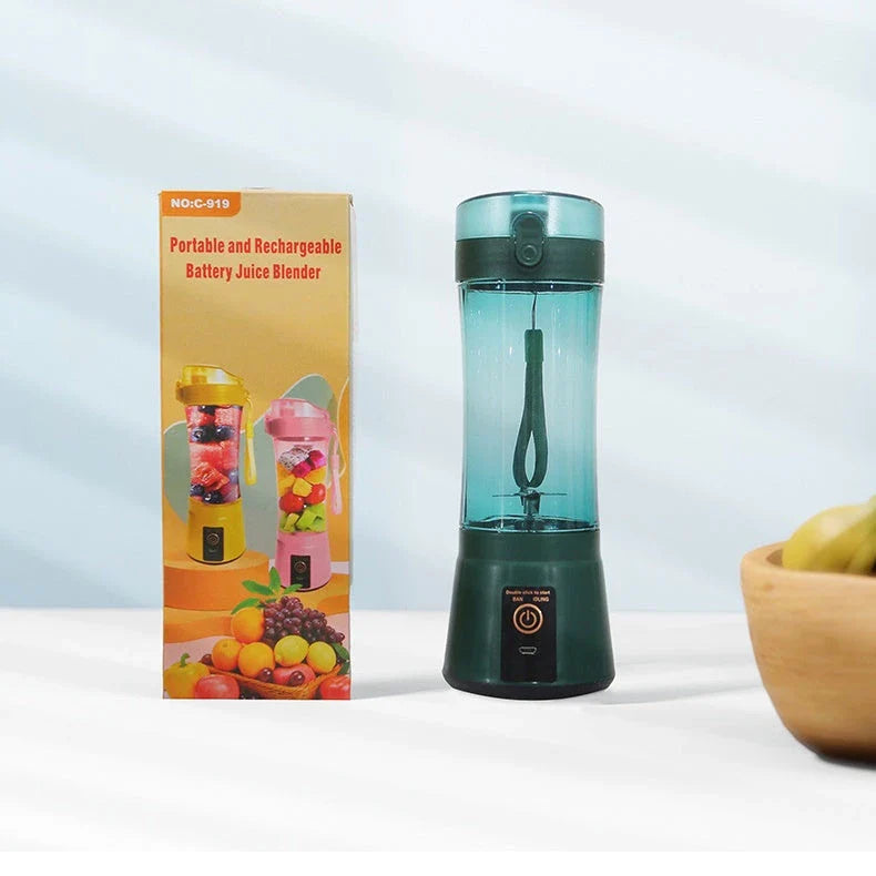 Rechargeable portable blender for making smoothies, shakes, and other on-the-go refreshments