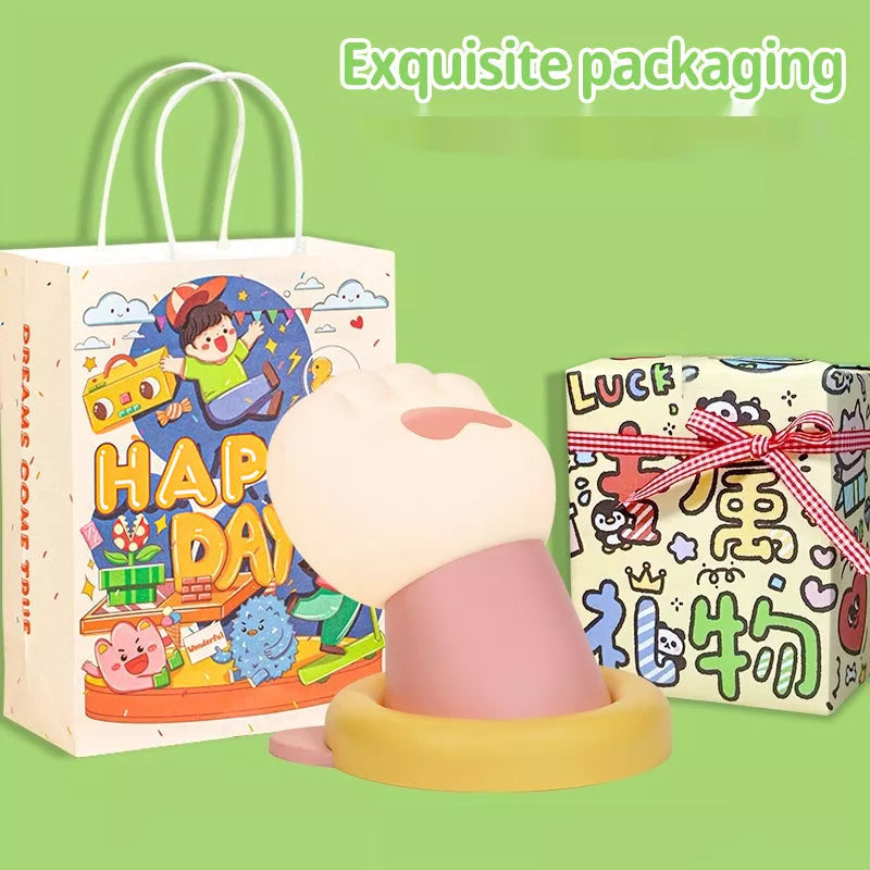 Cat Paw Desk Lamp with adjustable brightness and rechargeable battery