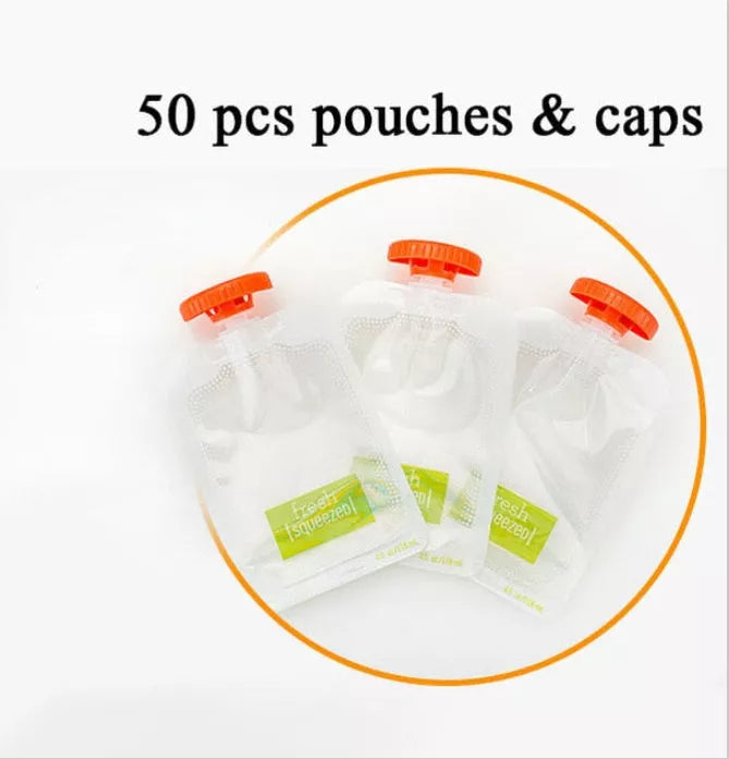 10pcs disposable baby food storage bags for juice and puree, safe and convenient