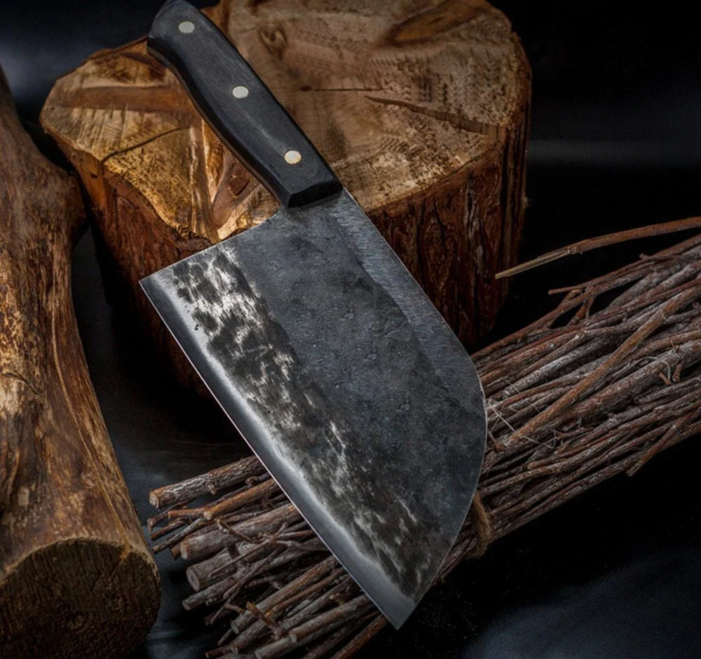 Premium stainless steel meat cleaver chef's knife with ergonomic handle and razor-sharp blade for tough cutting tasks