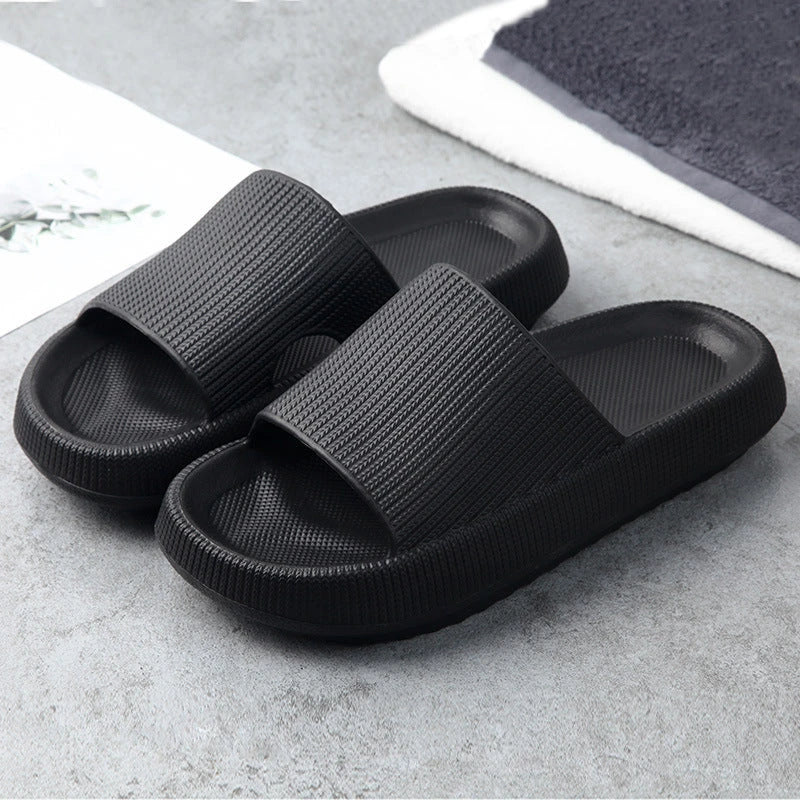 Cozy couple slip-on slippers with plush, breathable upper and durable non-slip sole for comfortable indoor relaxation