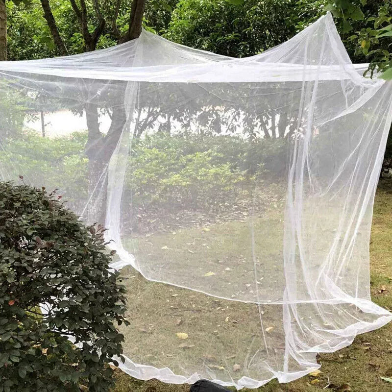 Portable outdoor mosquito net with stainless steel frame, white color, 200x200x180cm