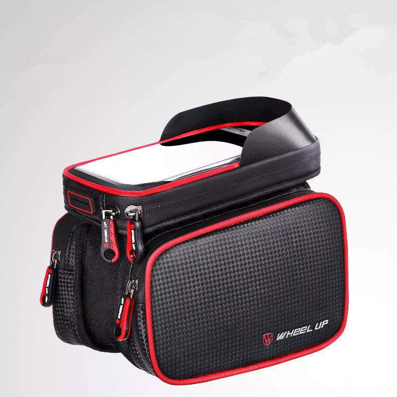 Wheelup mountain bike front beam bag in PU leather, 6.2 inches, water-resistant