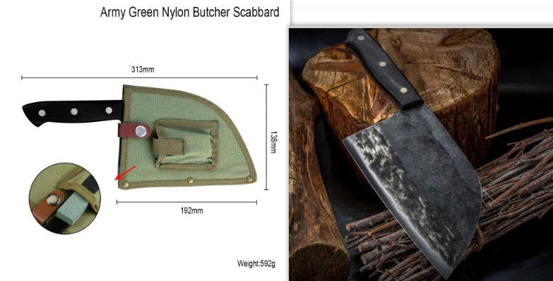Premium stainless steel meat cleaver chef's knife with ergonomic handle and razor-sharp blade for tough cutting tasks