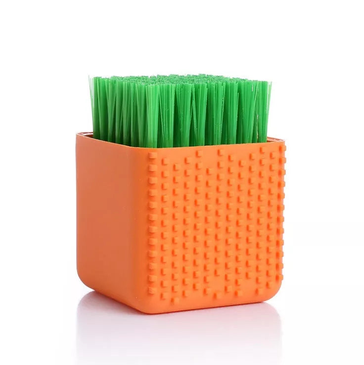 Square potted silicone kitchen brush for gentle cleaning of clothes and dishes