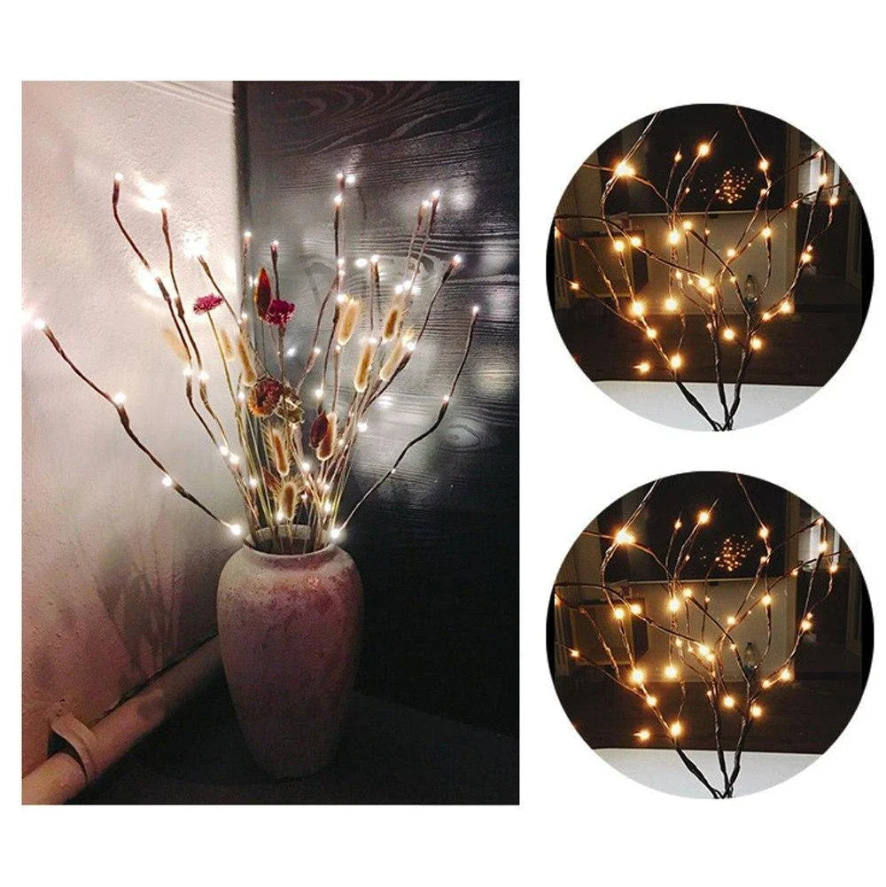 Elegant Twig Lights with 20 LED bulbs, perfect for decorating any space with a warm, enchanting ambiance