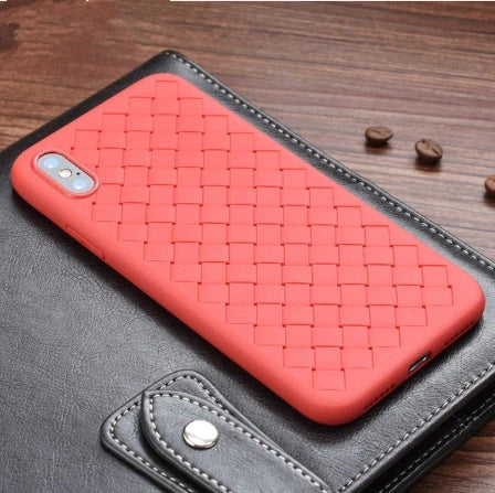 Stylish and protective iPhone phone case with a unique grid-weave design for enhanced airflow and cooling