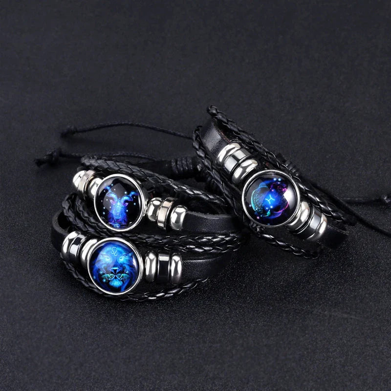 Stylish zodiac constellation bracelet with 12 zodiac sign design options