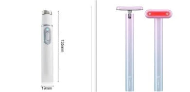 Portable blue light therapy acne and wrinkle remover pen with white body and blue light