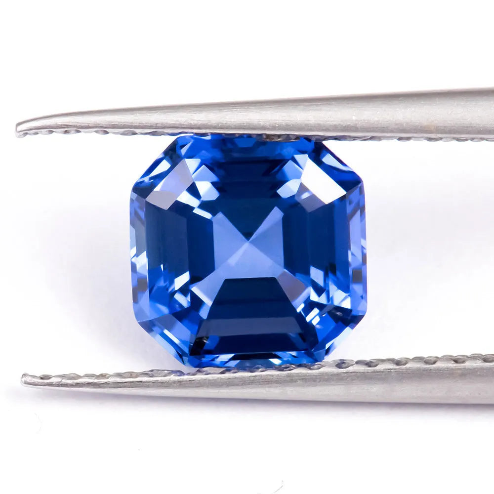 Royal blue love shaped tiara cultivate gemstone in heart and round cuts for jewellery making.