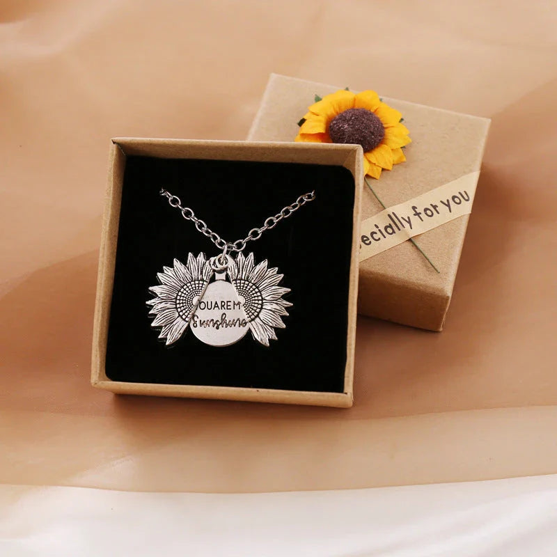 Radiant sunflower charm necklace with adjustable chain for a personalized fit