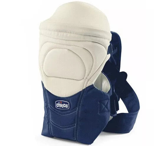 Newborn back pocket in red and blue with super wide padded shoulder strap