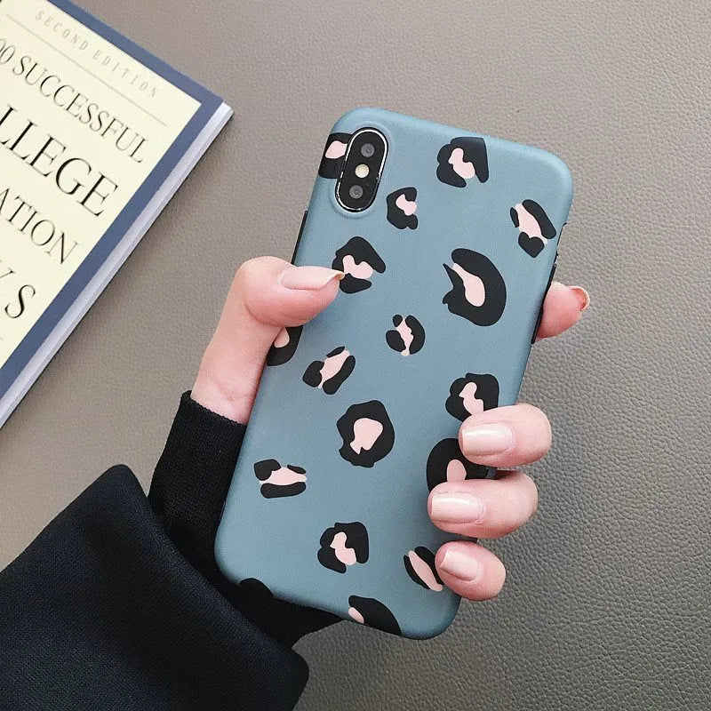 Love heart shockproof phone case for iPhone in black, blue, or pink, protective shell design