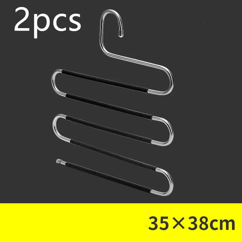 Sturdy 5-Tier Pants Rack in Stainless Steel for Closet Organization and Space-Saving Storage