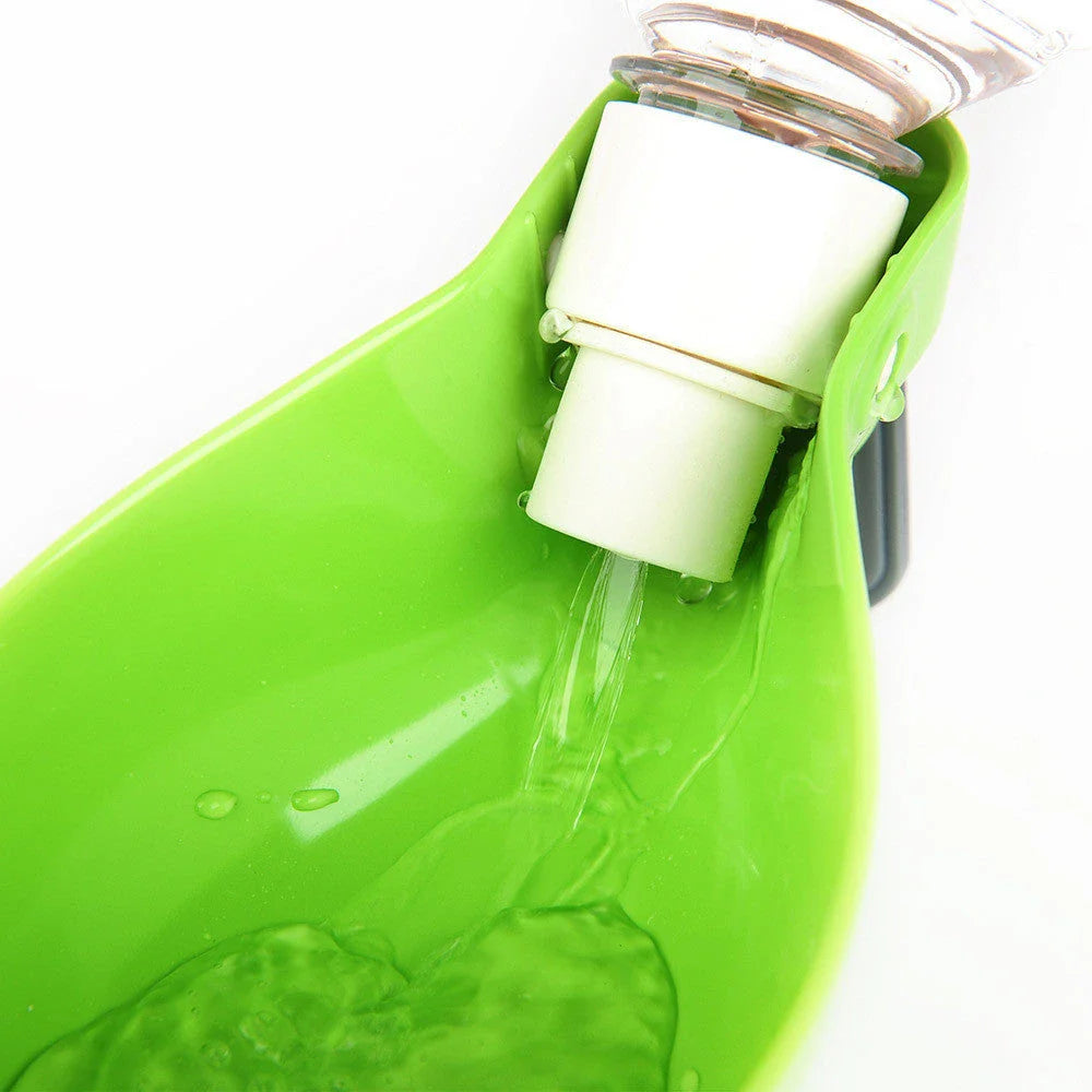 Portable pet water bottle with removable top for easy refilling and vibrant color options to match your dog's personality