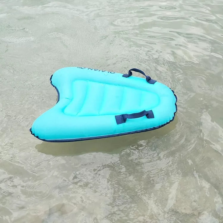 Durable inflatable swimming board for water exercises and fun, available in red and blue