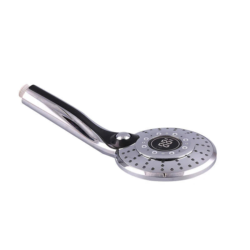 Adjustable 3-mode LED shower head with temperature-sensing lights, made of durable ABS material for a luxurious bathroom upgrade