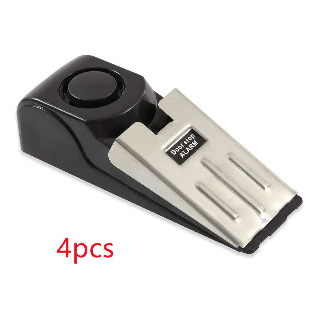 Intelligent electronic door stopper alarm system with ABS plastic construction and 150dB siren for home, hotel, and business security