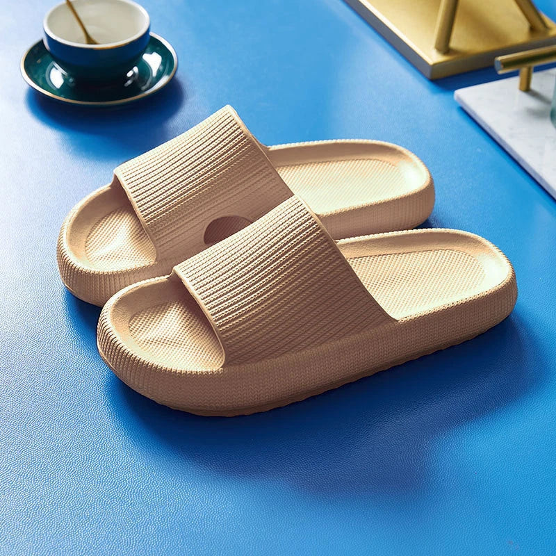 Cozy couple slip-on slippers with plush, breathable upper and durable non-slip sole for comfortable indoor relaxation