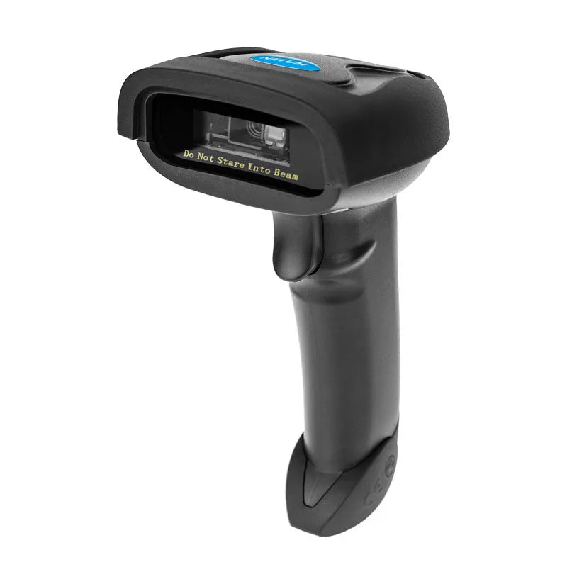 Black wireless handheld barcode scanner with USB interface