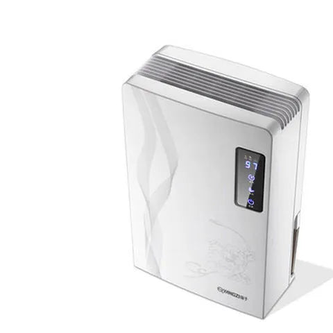 White household dehumidifier with 2.2L water tank and electronic control panel