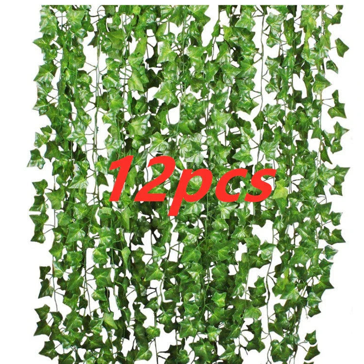 Premium silk artificial hanging plant decor with lifelike green leaves and vines, perfect for home, wedding, party, bathroom, and garden decoration