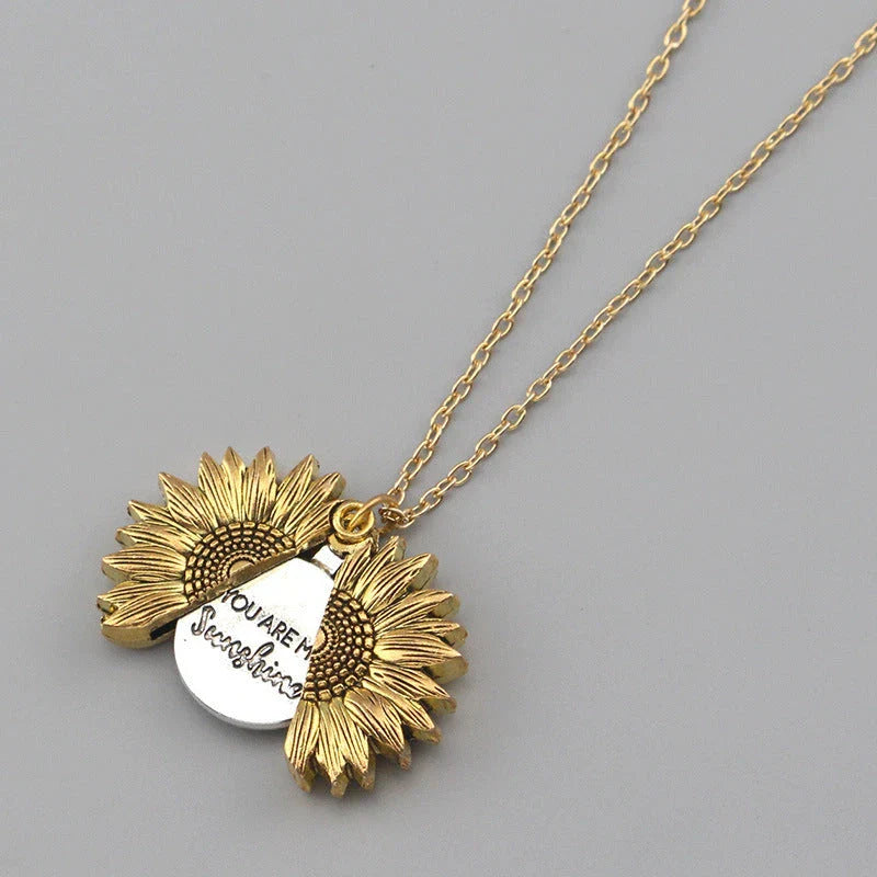 Radiant sunflower charm necklace with adjustable chain for a personalized fit