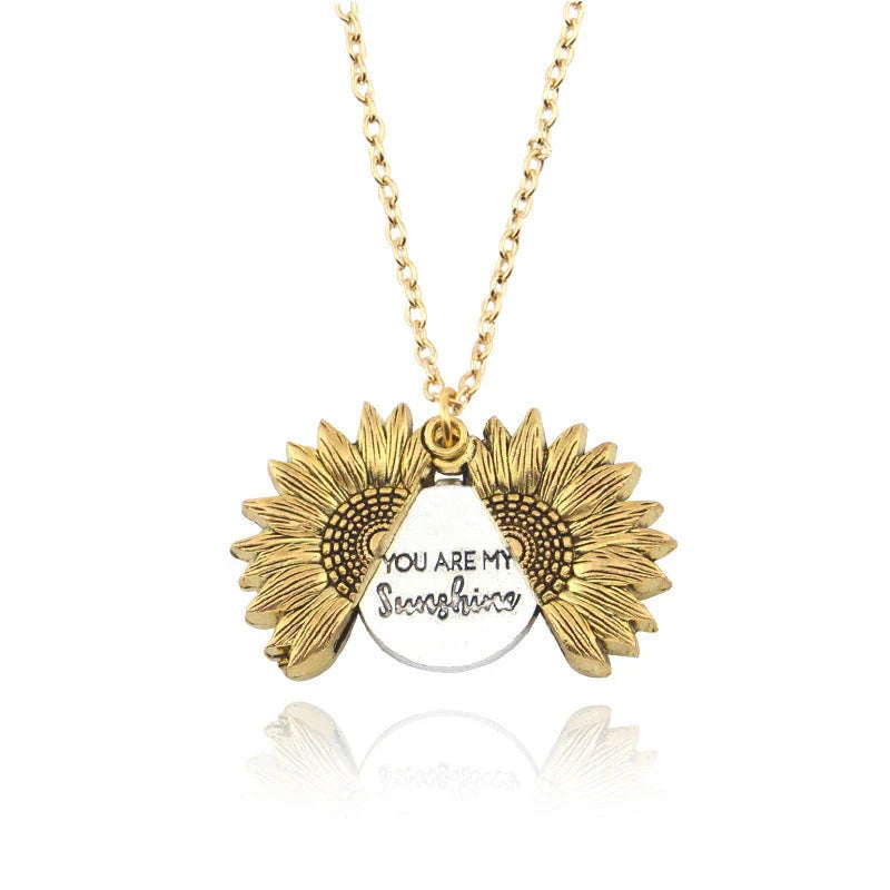 Radiant sunflower charm necklace with adjustable chain for a personalized fit