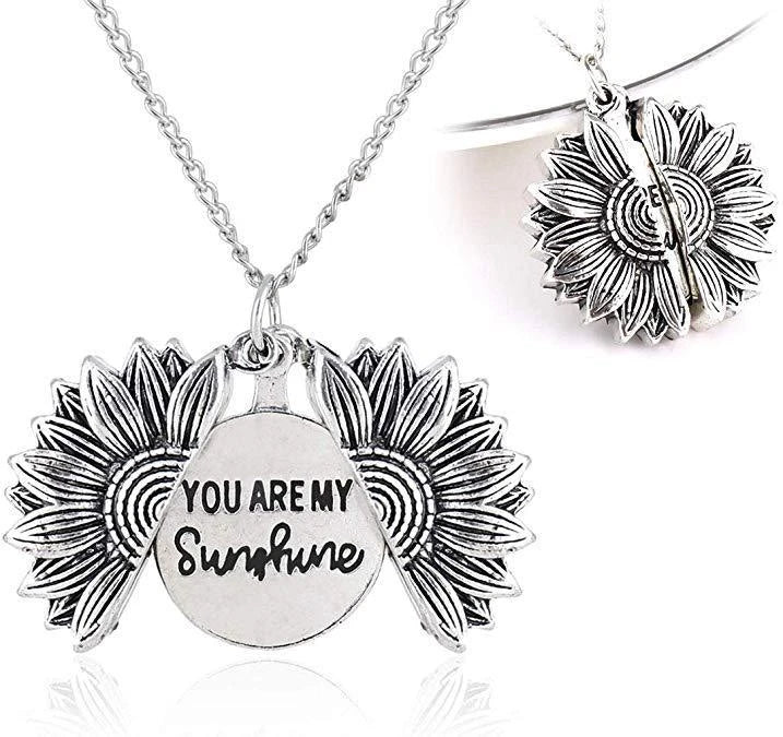 Radiant sunflower charm necklace with adjustable chain for a personalized fit