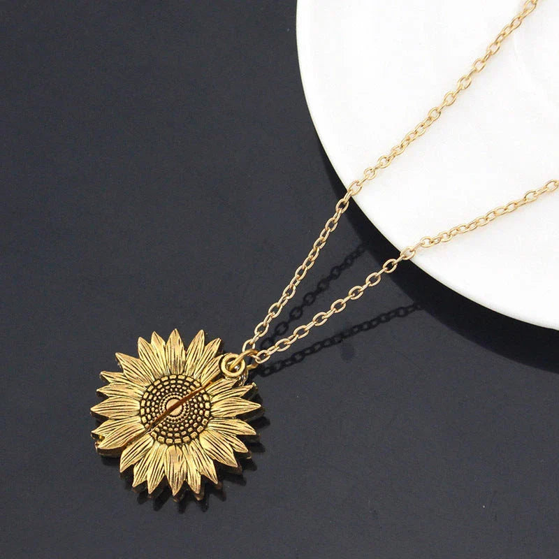 Radiant sunflower charm necklace with adjustable chain for a personalized fit