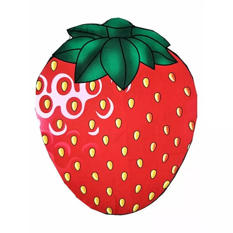 Cotton pareo scarf with fun food prints in various colors for sun protection