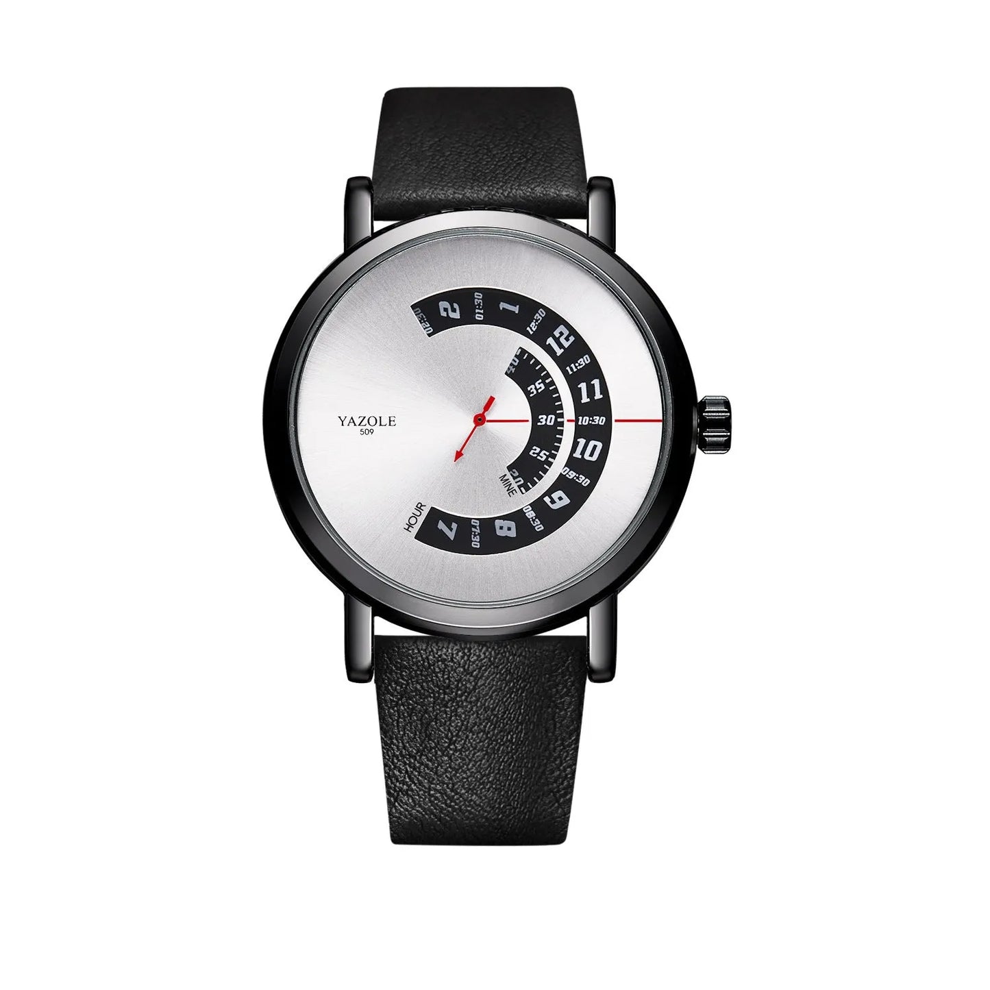 Men's silver waterproof quartz watch with analogue and digital display on a metal strap.