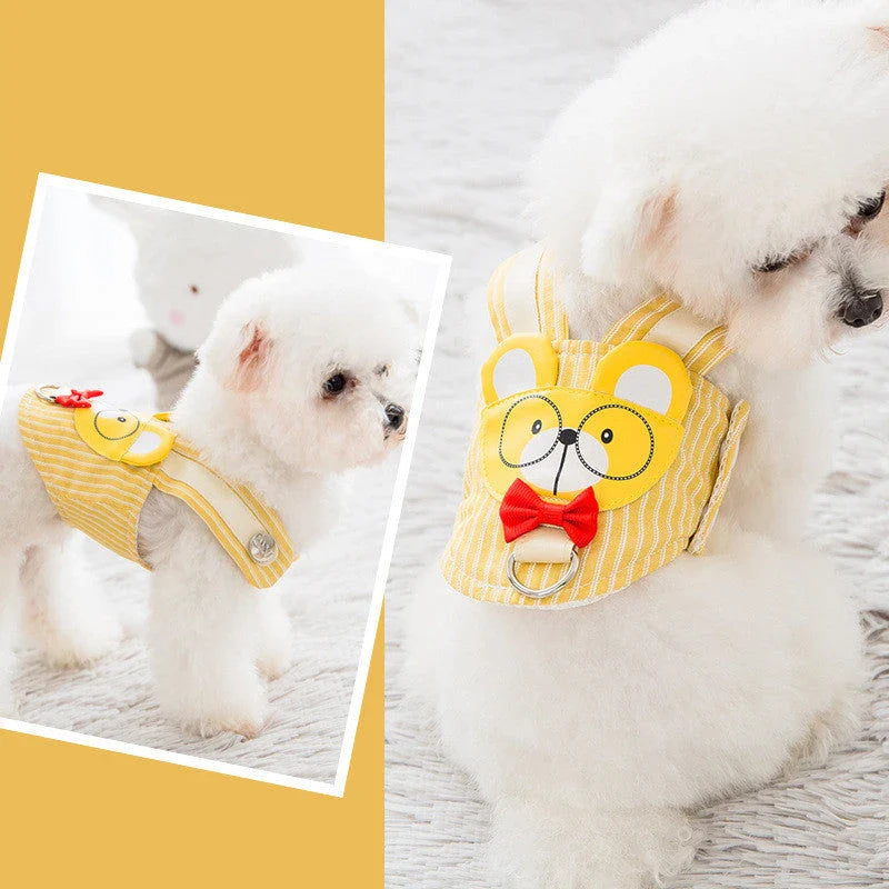 Durable and breathable small dog harness and leash set in various colors and sizes