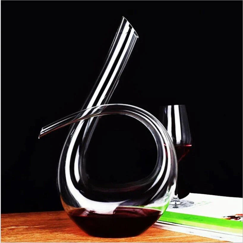Premium crystal wine decanter set with pourer and hip flask, perfect for home bar and entertaining