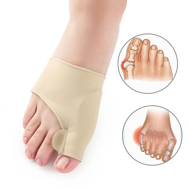 Comfortable toe separating socks with gel padding and adjustable silicone spacers for superior bunion relief