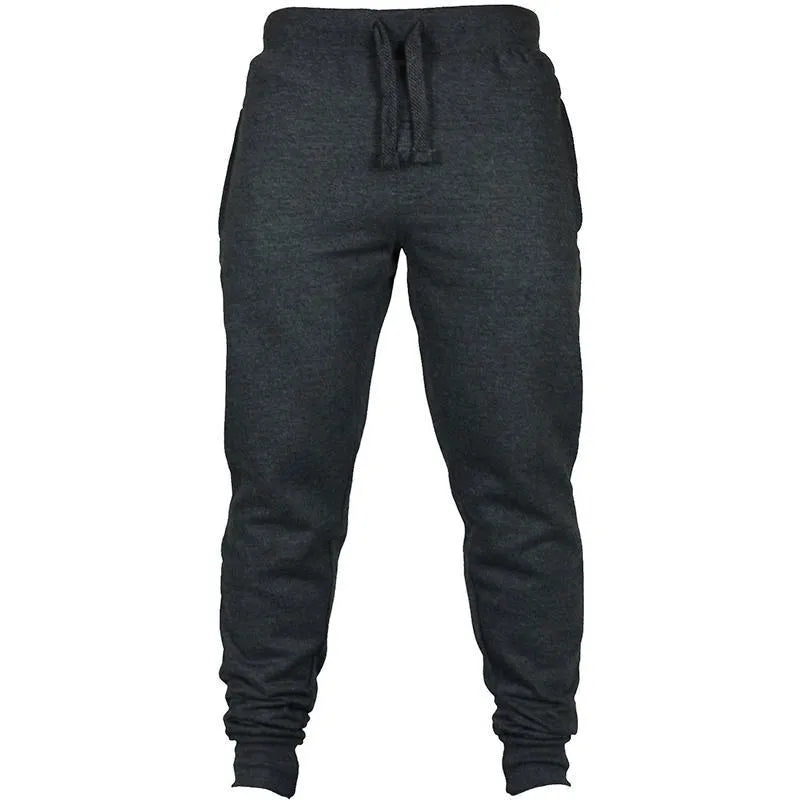 Men's solid colour cotton fleece pants with a drawstring waistband.