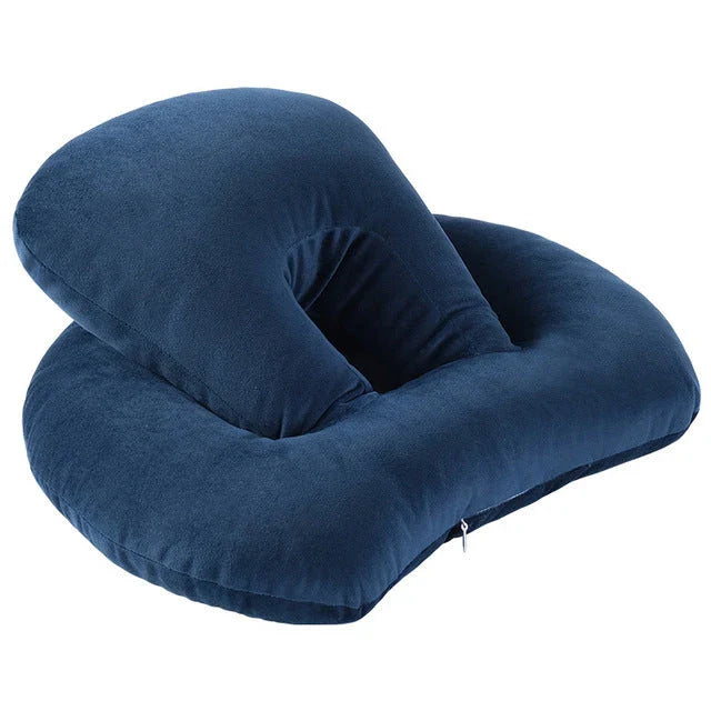 Cozy U-Shaped Neck Pillow with Arm Rest in Various Colors for Relaxing Naps and Travel Support