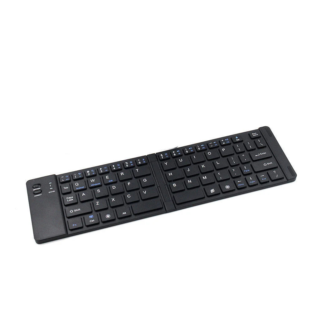 Ultra-portable wireless Bluetooth keyboard with foldable design for smartphones and tablets