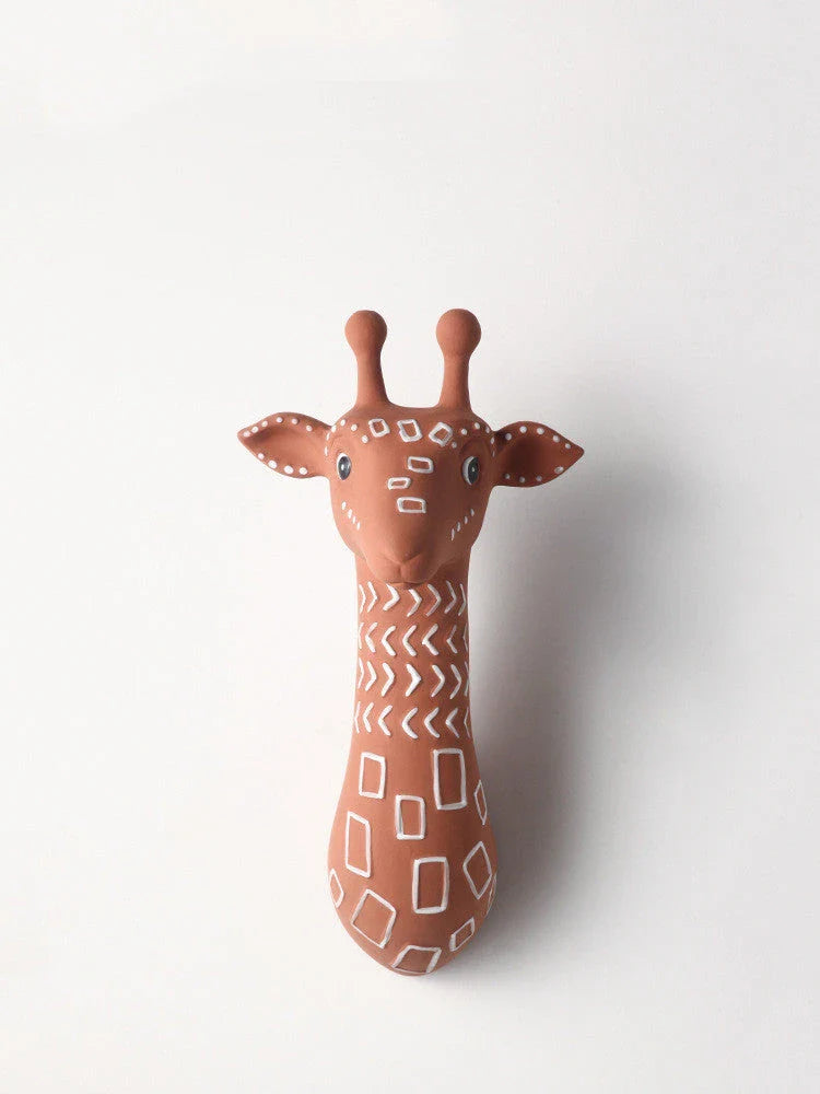 Elegant ceramic animal wall vases in rabbit, brown bear, and giraffe designs, perfect for adding nature-inspired decor to your home