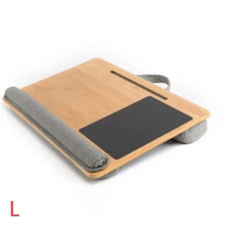 Japanese-style bamboo lap desk with fabric top in small and large sizes