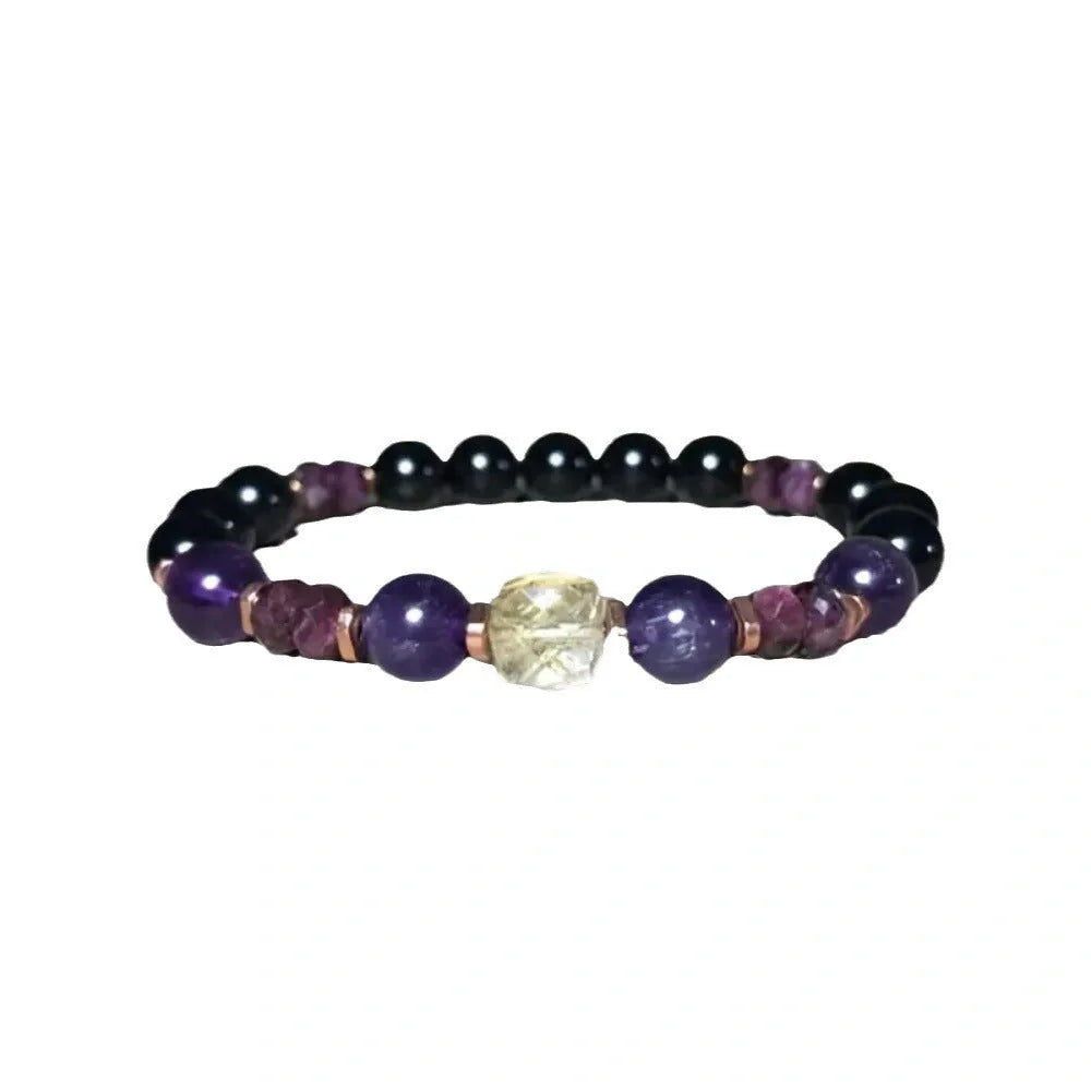 Star-shaped natural stone crystal bracelet for unisex fashion enthusiasts