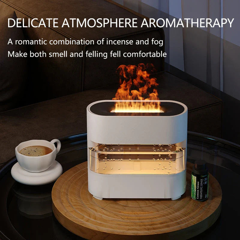 Relaxing Rain Cloud Humidifier with Flame Effect and Aromatherapy Diffuser