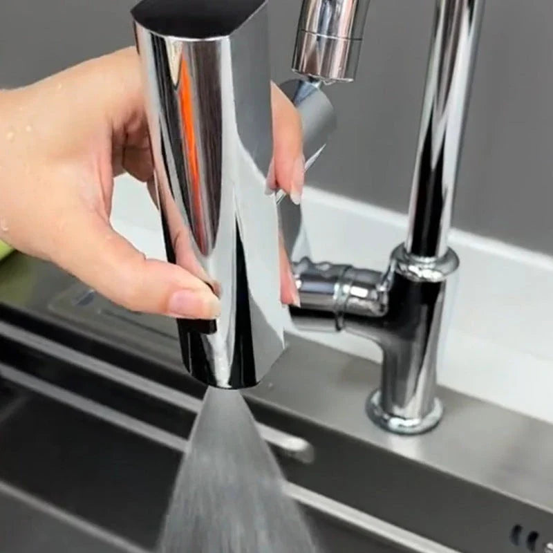 Versatile kitchen faucet with adjustable water flow modes, high-arc design, and pull-down sprayer for efficient cleaning and rinsing